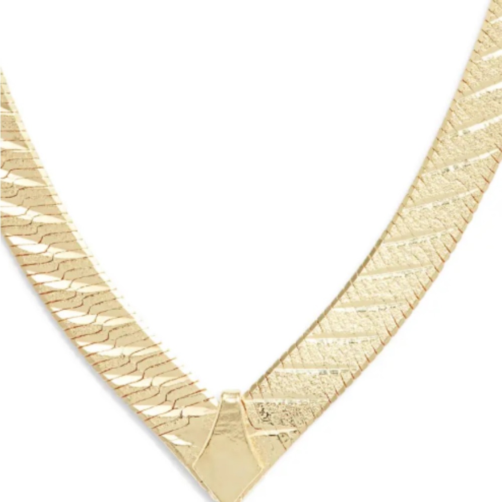 Argento Vivo Gold chain Chevron Necklace stylish  18 karat
